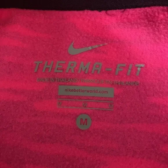 Nike Hoodie Pullover Therma Fit Pink Purple Camo Active Jacket Women’s Size M - Picture 10 of 11